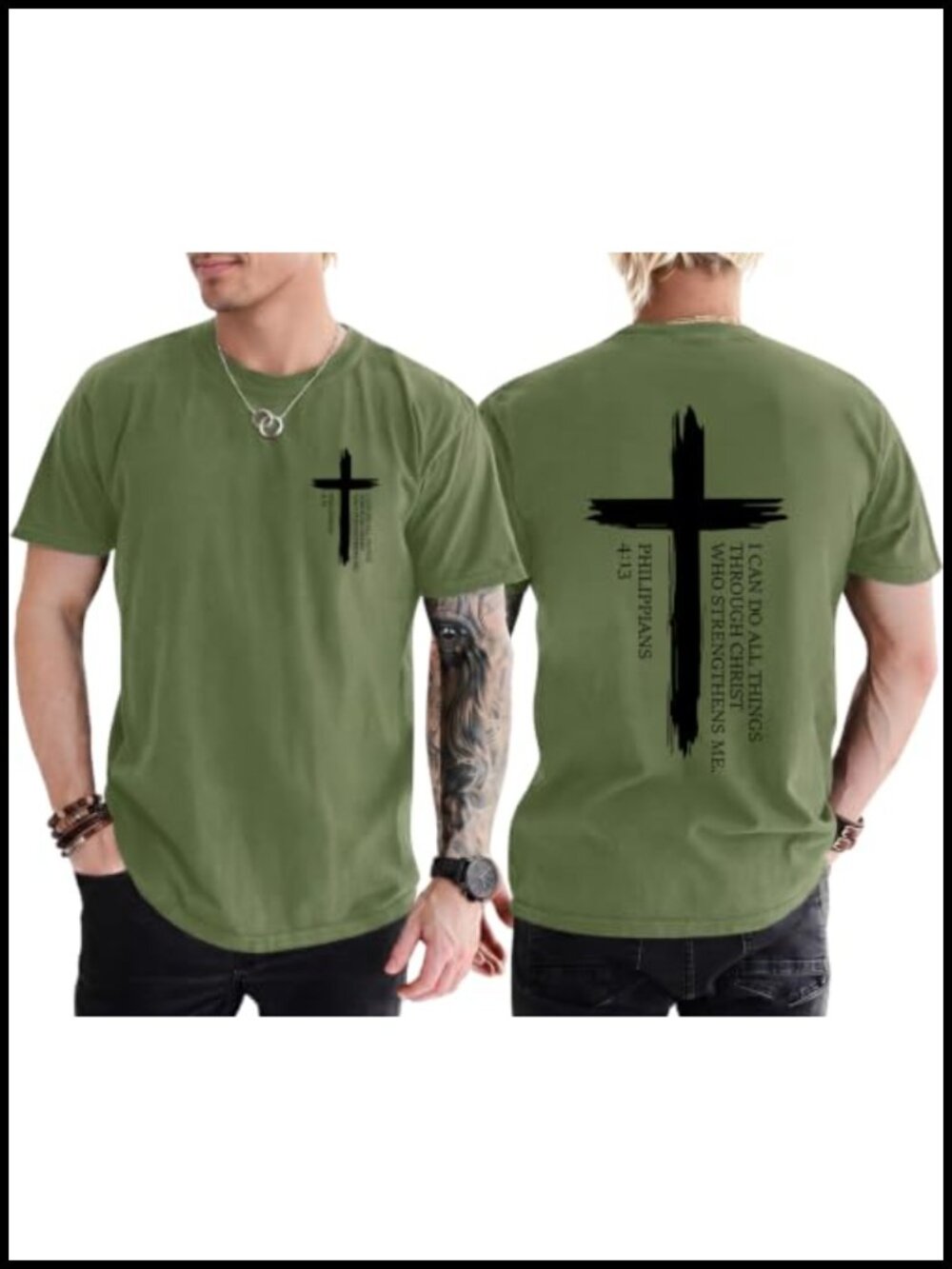 Christian Shirts for Men Vintage Jesus Cross Religious Graphic Tee